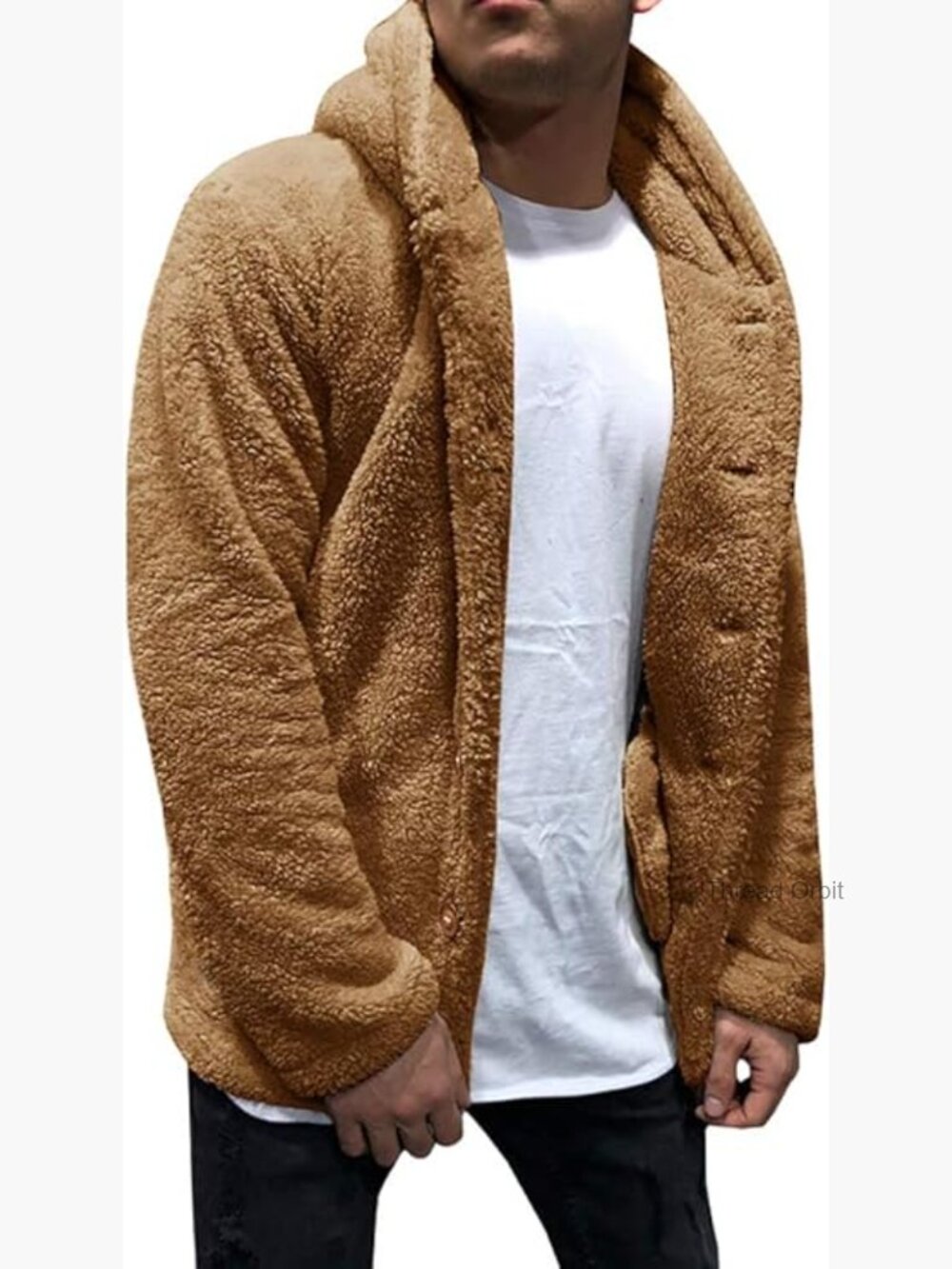 Fuzzy Sherpa Fleece Jacket Button Down Cardigan Winter Warm Thicken Lined Coat